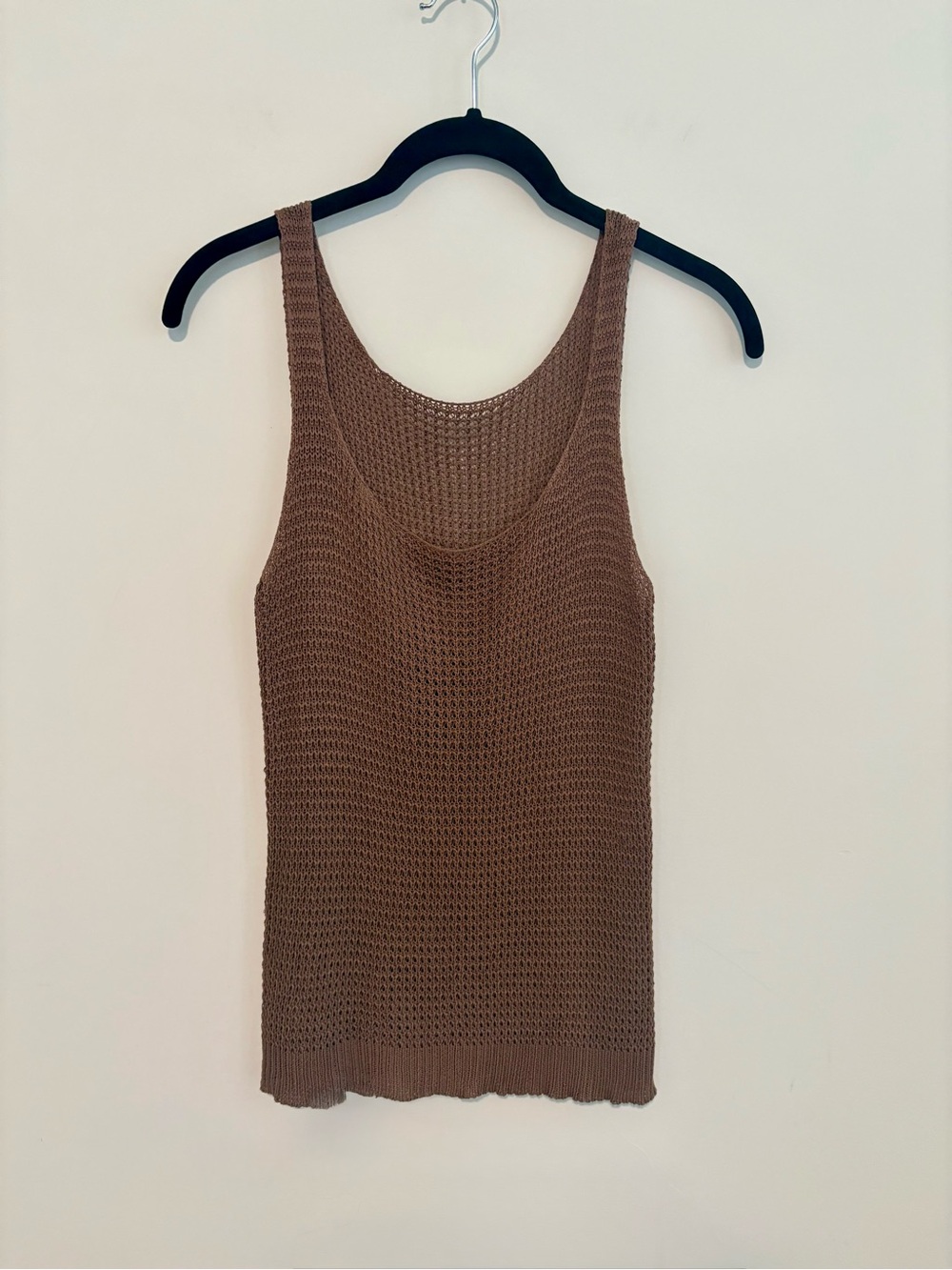 Brown Waffle Knit Tank Top 
- Women